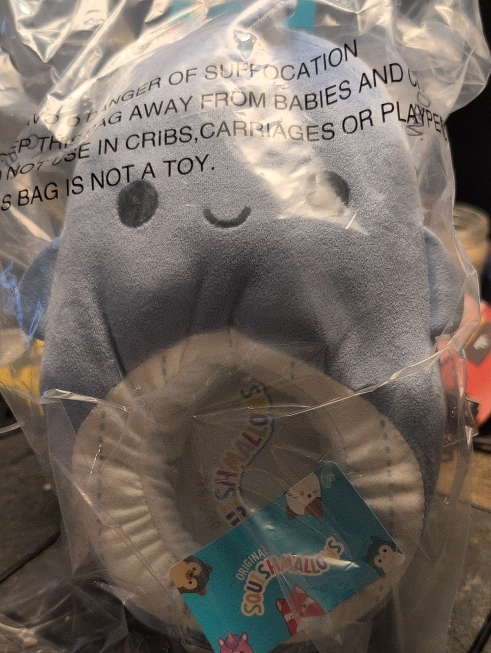 Squishmallows Light Blue And White Whale Slippers